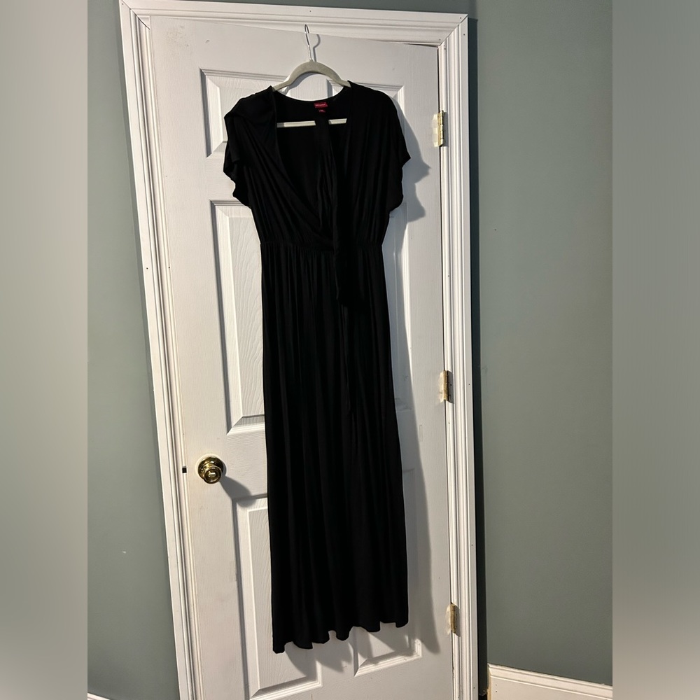 Black maxi wrap dress Large